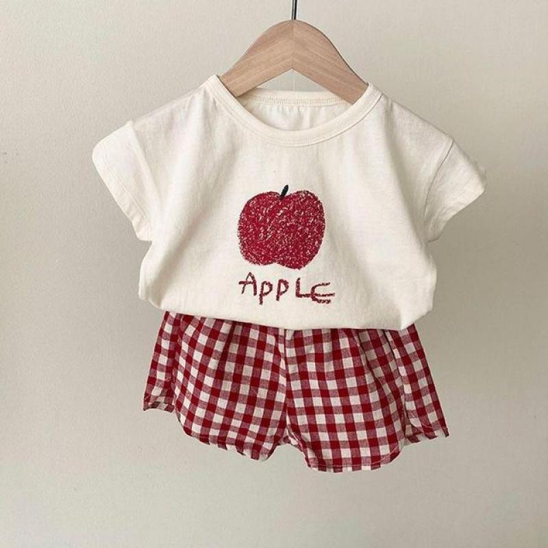 Toddler Cute T-shirts+Shorts Baby Girls Summer New Clothes Casual Two Pieces Suits Infantil Trendy Simple Thin Soft Tees Outfits
