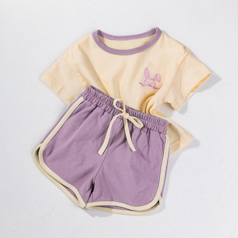 Summer Toddler Girl Tracksuits 2pcs Casual Baby Clothing Suits Short Sleeve T-shirt Shorts Children Clothes Boys Girls Outfits
