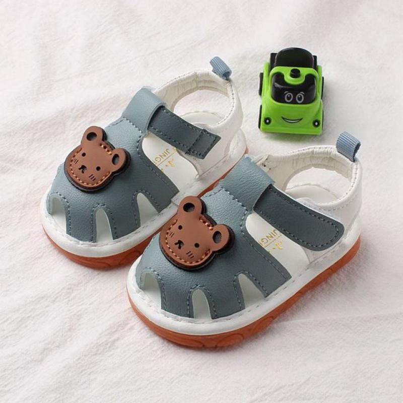 Baby Cartoon Shoes for 0-3 Years Old Bibi Sound Toddler Sandals First Walker Summer Soft Sole Slippers Infant Newborn Shoes 2023