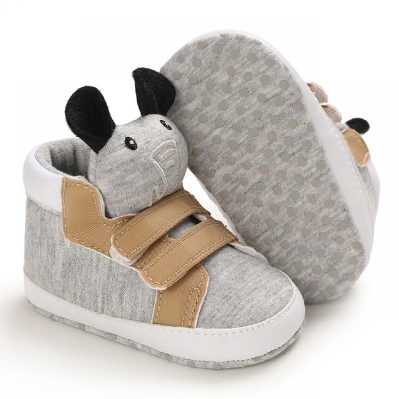 Classic Baby Shoe Boy Girl Baby Cute Animal Face Casual Flat Sneaker First Baby Ankle Boot Cotton Non-slip Warm Walking Shoes