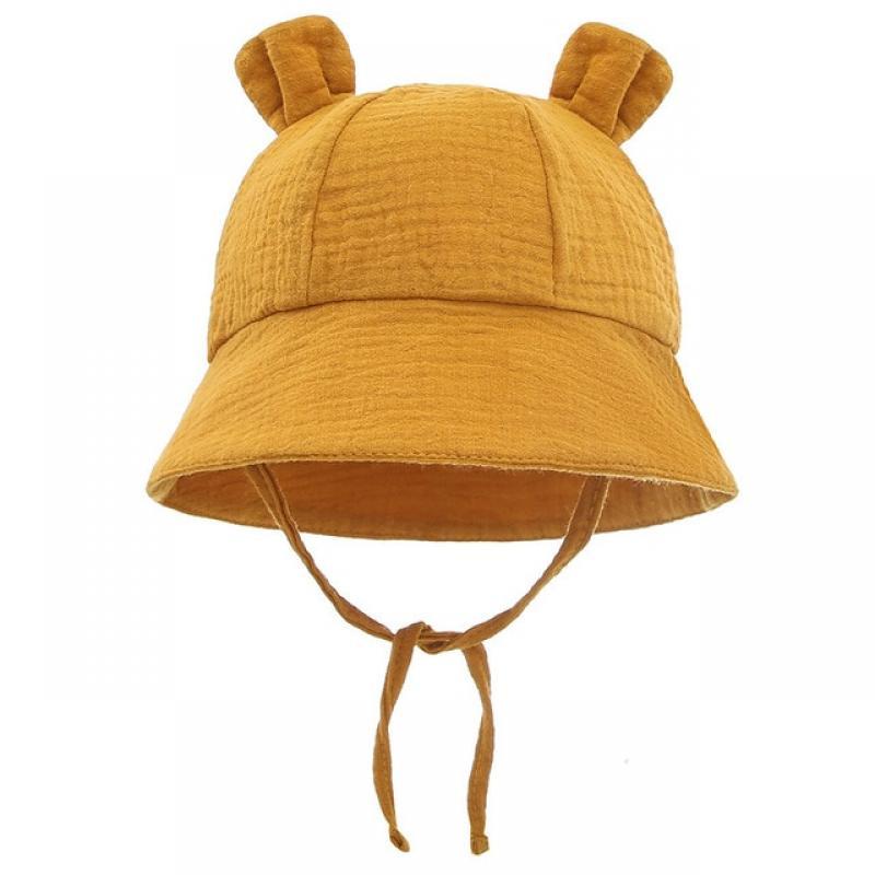 Spring Autumn Solid Color Soft Baby Bucket Hat Cotton Fisherman Hats Kids Summer Toddler Boys Girls Panama Sun Cap Children