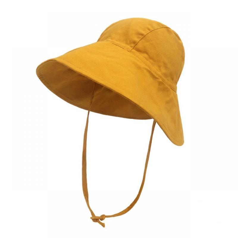 Big Brim Baby Sun Hat Summer Spring Kids Bucket Hat for Girls Boys Cotton Linen Children Cap Beach Travel Kids Hats Caps 2M-4Y