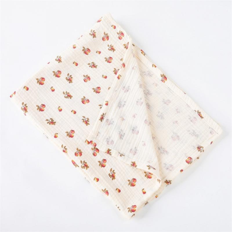 Baby Blanket Summer Thin Newborn Swaddling Wrap Floral Print Breathable Gauze Toddler Sleep Blanket Infant Stroller Cover