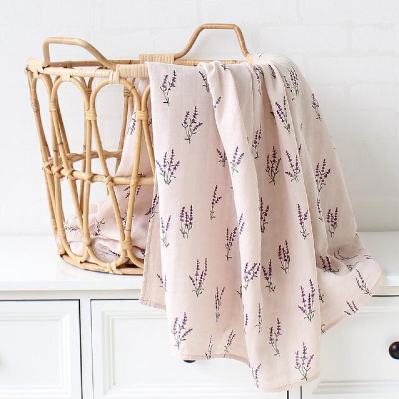 Baby Blankets Newborn 100% Organic Cotton Muslin Diapers Print Couvertures Et Langes Muslin Swaddle