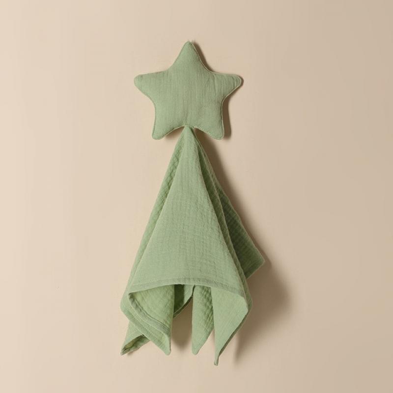 Baby Cotton Muslin Comforter Blanket Soft Star Newborn Sleeping Dolls Cute Kids Sleep Toy Soothe Appease Towel Bibs Saliva Towel