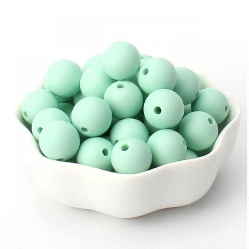 20pcs 9mm Silicone Round Beads Pearl Ball Food Grade DIY Pacifier Chain Bracelet Baby Chewable Molar Teething Teether Mini Bead