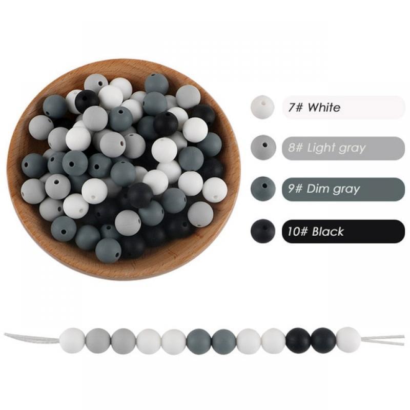 Kovict 50pcs Silicone Beads 9/12/15mm Round Pearl Silicone Beads For Jewelry Making DIY Bracelet Necklace Jewelry Accessories