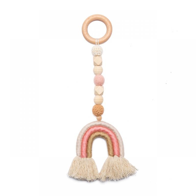 Baby Wooden Crochet Stroller Toys Hanging Stroller Rattle Crib Bell Animal Mobiles Gym Stroller Pendants Gifts Children's Toys