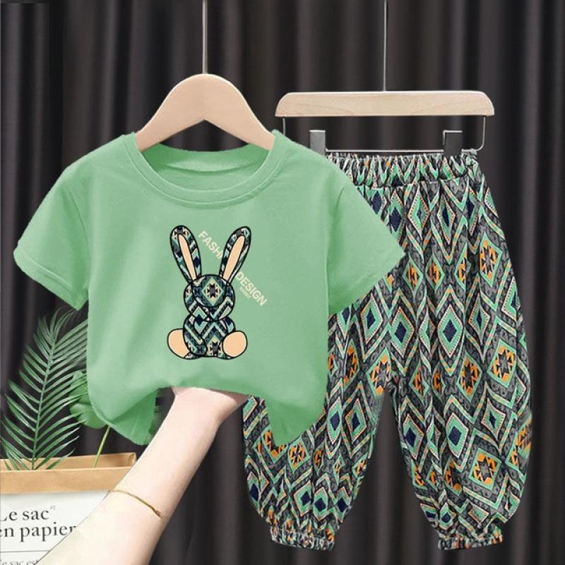 Summer Fashion Children Clothing Sets Toddler Girls Boys Clothes Mother Kids Suit Cute T-shirt Pants Cotton 2Pcs Children's Suit