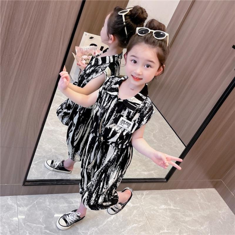 Kids Summer Clothes Striped Pattern Suit For Girls Casual Style Girls Clothes Toddler Children's Costume