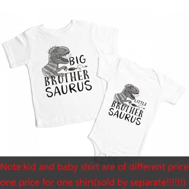 1PC Big Brother Little brother siblings matching Shirts  Personalized  dinosaur tops big brother little brother matching outfits