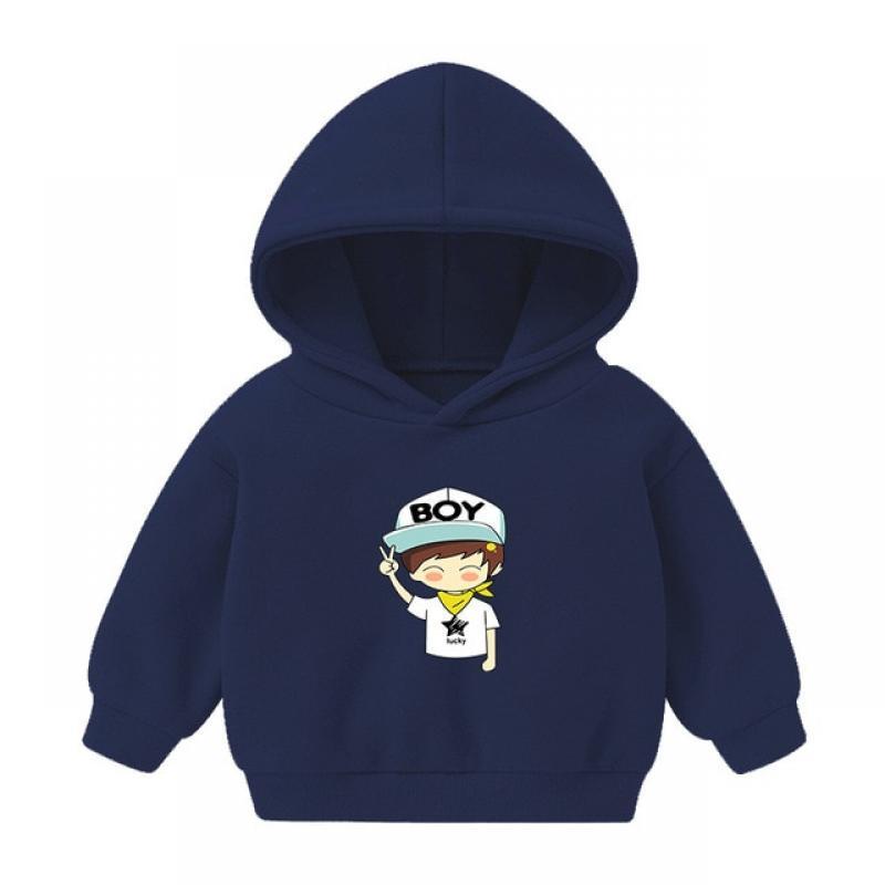 LJMOFA 2-6T Baby Kids Clothes Hoodies Solid Color Cotton Children's Pullover Tops for Spring And Autumn D141