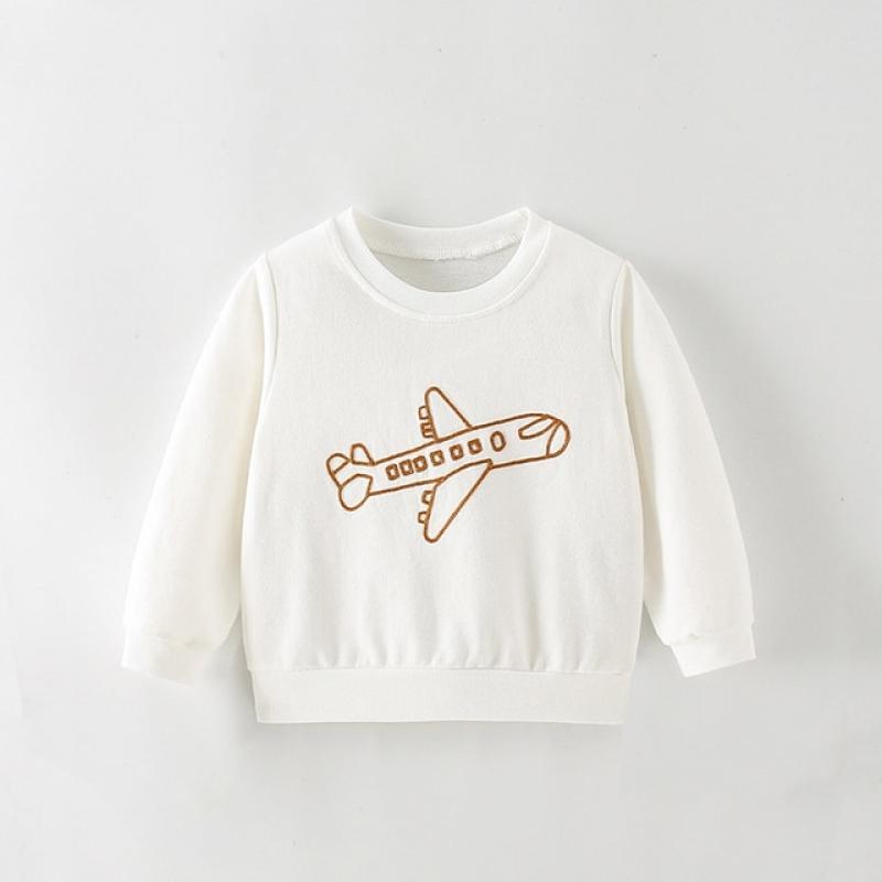 2023 Baby Girls White Sweatshirt with Ice-cream Casual Clothes for Spring and Autumn Lovely Children Tops for Kids 2- 7Year