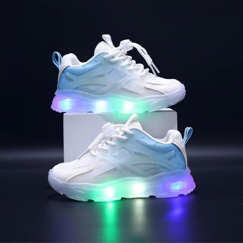 Size 21-30 Children Lighting Shoes for Boys Light Up Shoes Kids Shoes for Girl Sport Shoes Breathable Mesh Sneakers