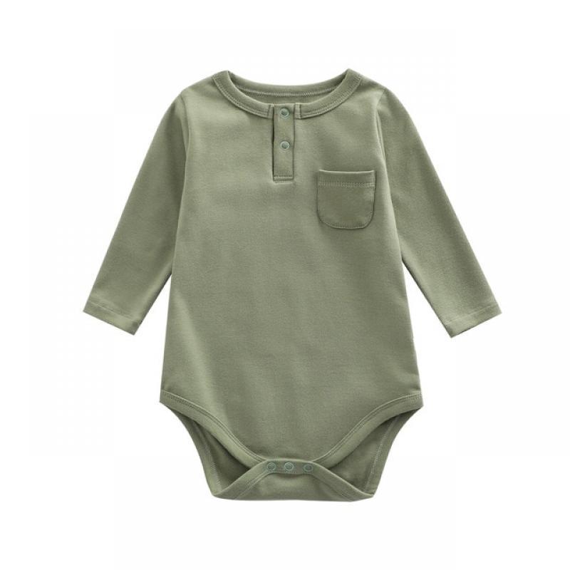 0-2 Years Bebe New Unisex Romper For Babies Clothes Long Sleeve Solid Color Infant Girl Boy Jumpsuit Cotton Romper Nightwear