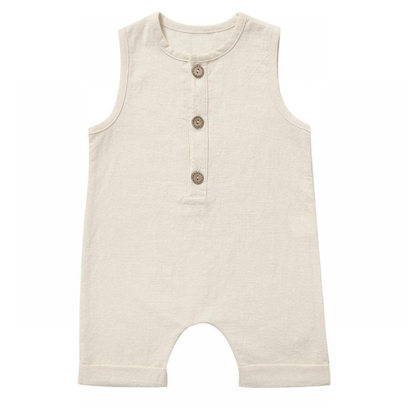 Summer Baby Boys Girls Rompers Toddler Kids Playsuit Jumpsuits Cotton Linen Infant Sleeveless Baby Clothes Ropa Bebe Overalls