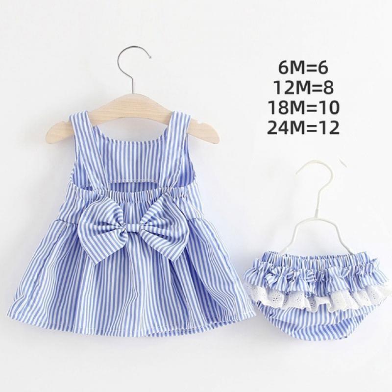 Melario Baby Clothing Sets Summer Striped Dress and Shorts 2Pcs Newborn Baby Girl Clothes Infant Clothing Outfits for Babies