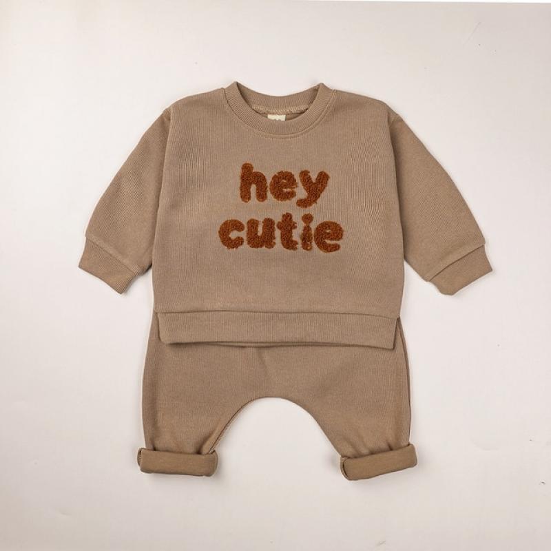2023 Spring Baby Boys Clothes Cute Organic Cotton Sets Girls Long Sleeve Casual Sweatshirt+Pants 2pcs Kids Clothes Sports Suit