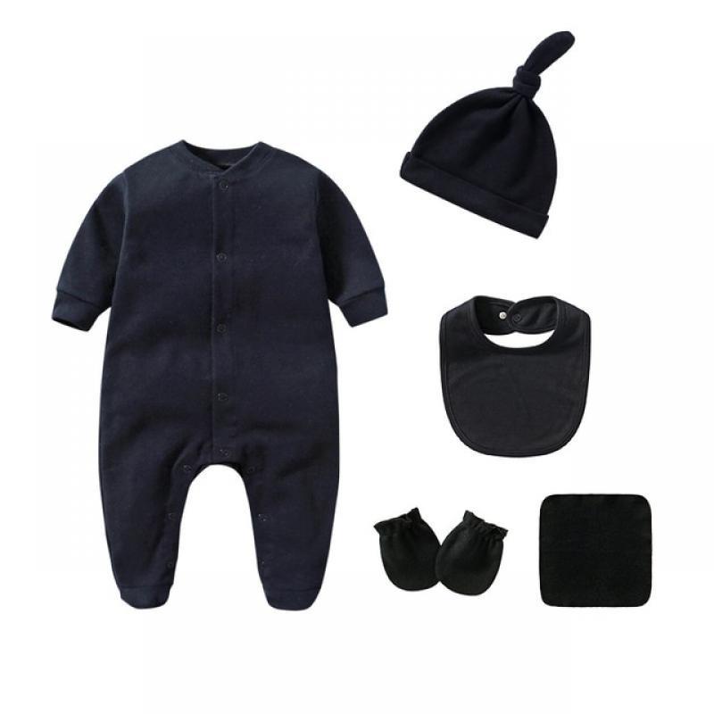 2023 Solid Pajamas Sets 3/5PCS Newborn Cotton Romper Unisex Baby Girl Clothes Jumpsuit Spring Baby Boy Clothes Ropa Bebe Autumn