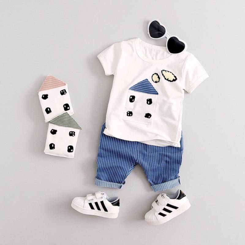 Baby Boys Girls Clothing Sets Toddler Outfits Penguin Top T shirt Pants Summer Casual Boy Clothes Sets