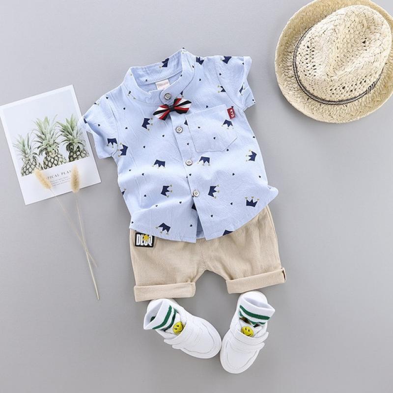 Kids Boys Girls Clothes Sets Baby Tee Shirt + Pants Infant Toddler Children Wears T-shirt + Shorts Outfits Suits 1 2 3 4 Years