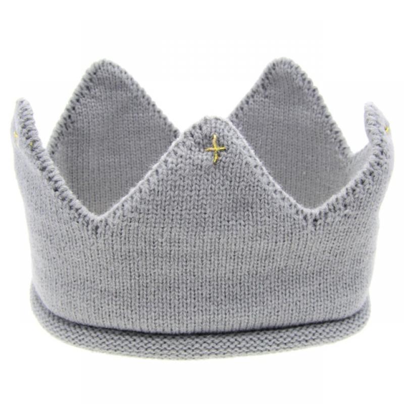 Crown Baby Headband Boy Girl Head Wear Knitted Party Hat Cap for Toddler Kids Photography Props Accessories Birthday Band 6-36M