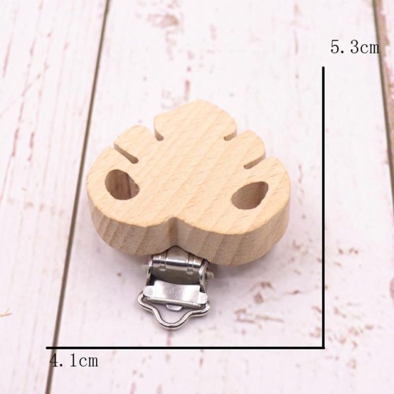 5PCS Wooden Rabbit Pacifier Clip Baby Accessories Wooden Animal Pacifier Metal Holder Elephant Pacifier Wooden Baby Teeth