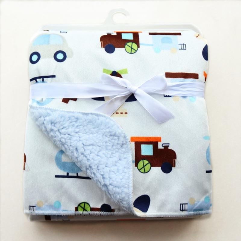Baby Blankets New Thicken Double Layer Coral Fleece Infant Swaddle Bebe Envelope Wrap Owl Printed Newborn Baby Bedding Blanket