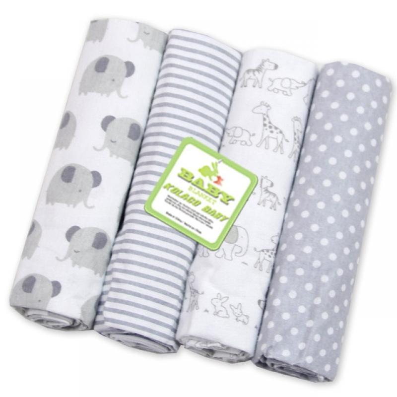 4Pcs/Lot 100% Cotton Muslin Flannel Baby Swaddles Soft Newborns Blankets Baby Blankets Newborn Muslin Diapers Baby Swaddle Wrap
