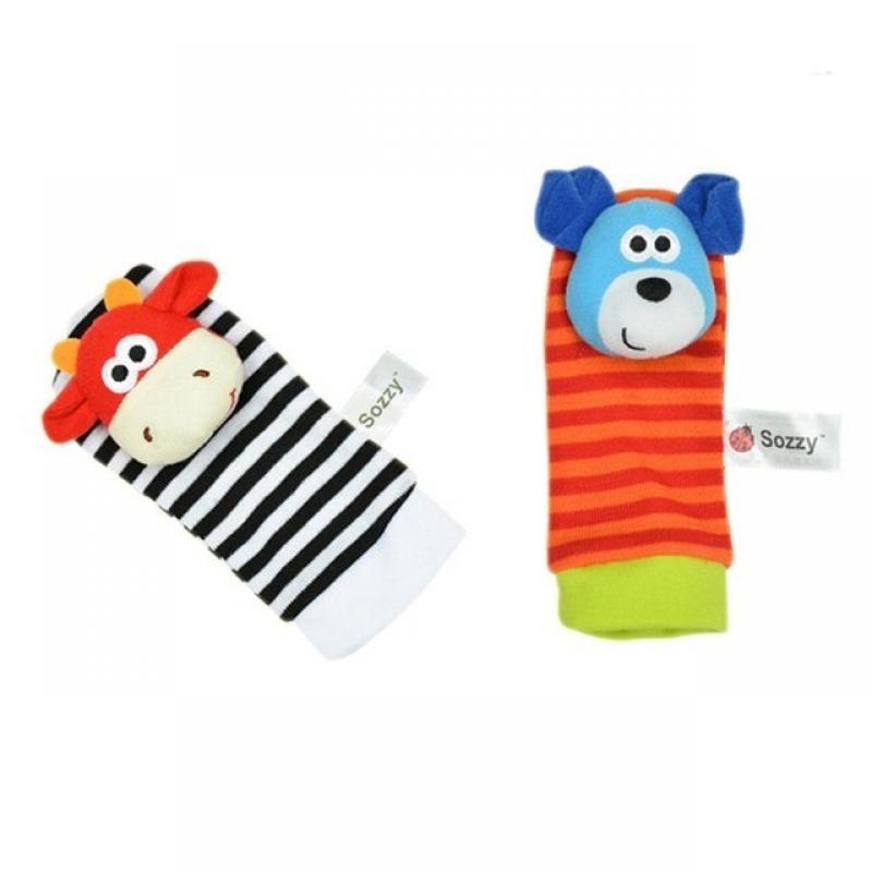 1PairBaby Toys 0-6-12 Months Cute Stuffed Animals Baby Rattle Socks Wrist Baby Rattles Newborn Toys Make Sounds Games For Babies