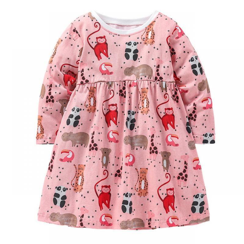 Jumping Meters New Arrival Children's Princess Girls Dresses Dots Autumn Spring Long Sleeve Baby Costume Collar Buttons Dresses