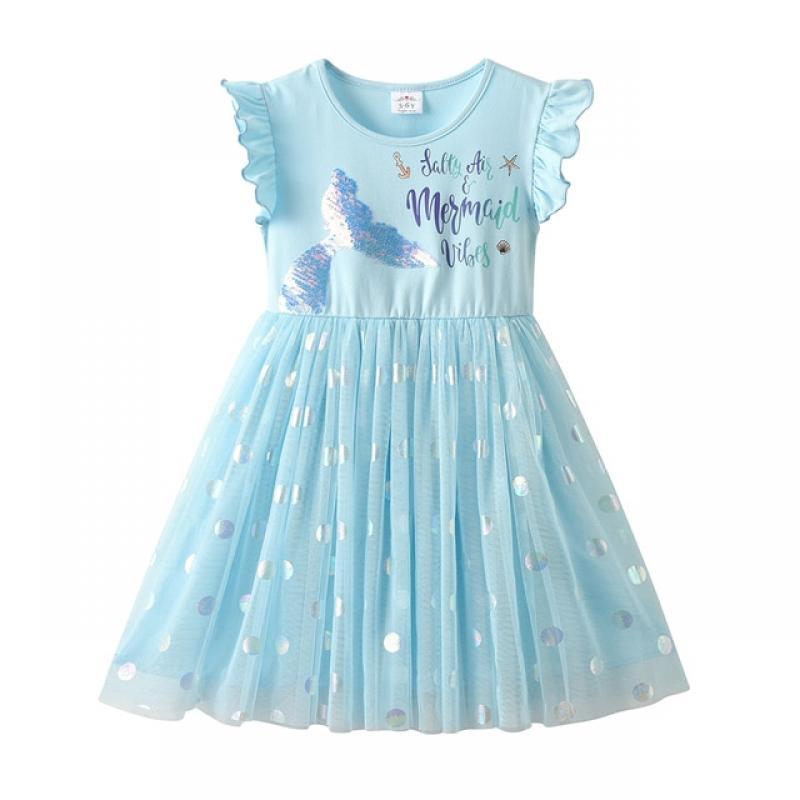 VIKITA Summer Girls Princess Dress Kids Suspender Tulle Clothes Children Birthday Party Sundress Kids Mermaid Tutu Dress Costume