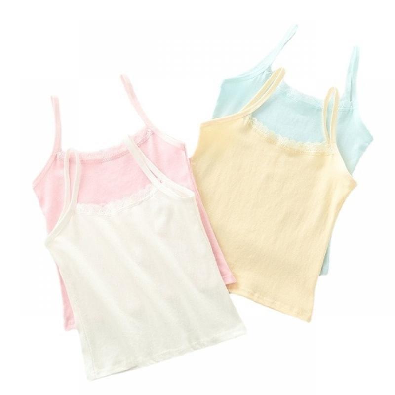 Girls Fine Cotton Floral Singlet Breathable Underwear Tank Kids Quality Undershirts Soft Tank Tops for Baby Girl Size 3-10T