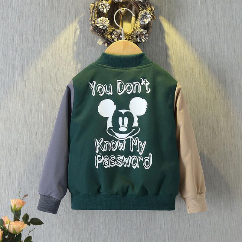 Mickey Mouse Jackets Girls Boys Disney Baseball Uniform 1-6 Years Kids Spring Autumn Cardigan Outerwear Children Sports Clothes