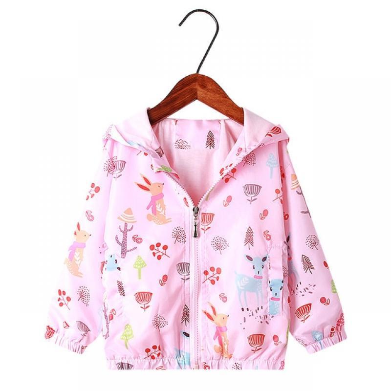 Spring Jacket for Girls Coats Hooded Unicorn Rainbow Pattern Baby Girls Clothes Outerwear Kids Windbreaker Autumn Girls Jackets