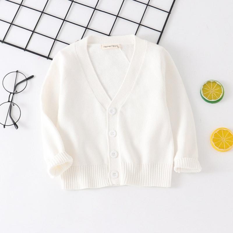 1-7Yrs New Baby Boys Girls Cardigan Baby Sweater Autumn Toddler Knit Cardigans Knitwear School Style Cotton Baby Jacket Tops