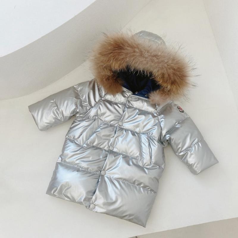 Autumn and Winter Waterproof and Anti-Fouling Children Fur Colla Down Jacket Boys and Girls Outdoor Play Anti-Dirty Down Jacket