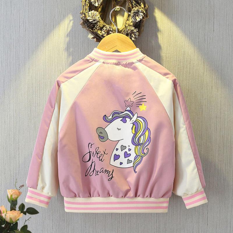 Baby Girls Hoody Minnie Mouse Unicorn Jacket Coat Children Kids Thinner Zipper Sport Causal Jacket Coat for 2 to 10 years Wear