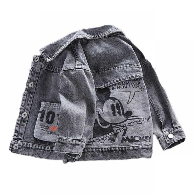 Baby Boys Girls Mickey Mouse Denim Jacket Coats Children Fashion Cool Clothes Cartoon Spring Auutmn Cotton Outerwear Clothing