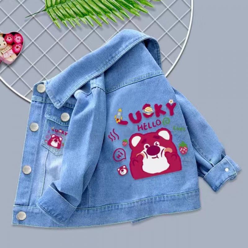 100% Cotton Baby Girls Denim Mickey Minnie Mouse Jacket Coat Children Kids Flower Printed Outerwear Clothes for 2 4 6 8 9y