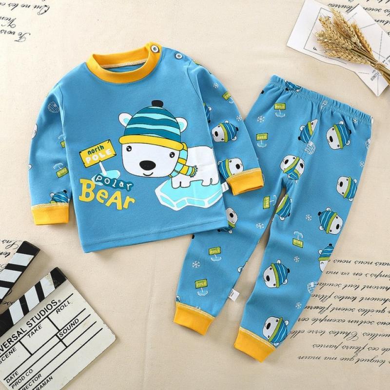 Children Underwear Set Boys Cotton Pajamas Girls Baby Autumn Clothes Long Sleepwear Cotton Kids Home Clothes Children's Clothing