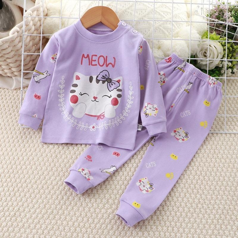 2023 New Spring Autumn Children Underwear Set pure Boys Girls Pajamas Baby Clothes Long Johns Home Clothing Children Clothing