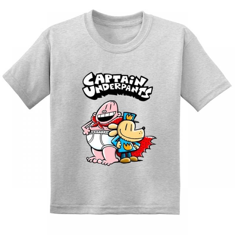 Hot Sale Cartoon Kids T shirt Captain Underpants Superhero Graphic Funny Baby Boys Girls Clothes Summer Children Cotton T-Shirt