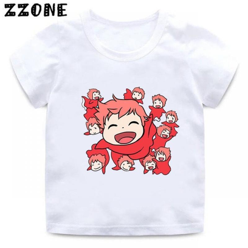 Miyazaki Studio Ghibli Ponyo Anime Kids T-Shirts Funny Girls Clothes Baby Boys T shirt Summer Short Sleeve Children Tops,ooo5413