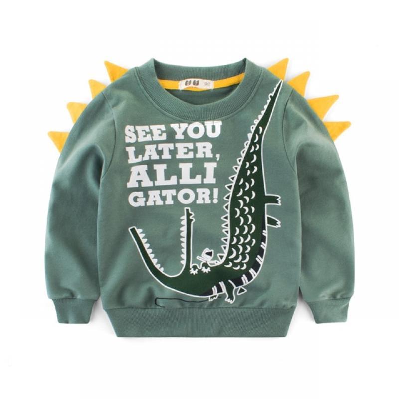 2023 Boys Clothes Kids Autumn Spring Thin Sweater 100% Cotton Dinosaus Shark Cartoon Clothing for Children Boys 1-9 Years