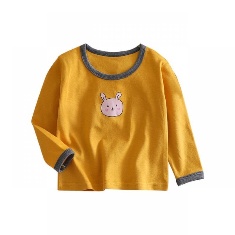 LJMOFA Kid Clothing Cute T Shirts Print Girls Boys Cotton Color Patchwork Bear Shirt Baby Toddler Cartoon Long Sleeves Tops D158