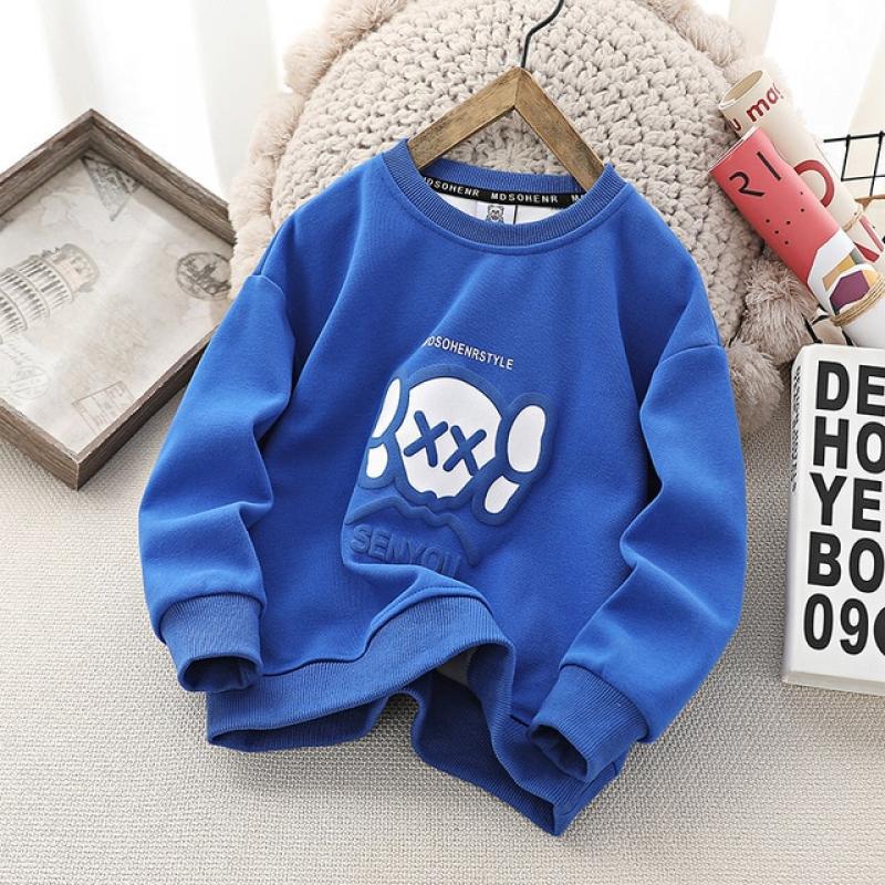 Boys Sweatshirt Kids Long Sleeved Hoodies Teenagers Cartoon Printed Top Tees 3 To 14Yrs Children's Cotton Clothing Korean Style