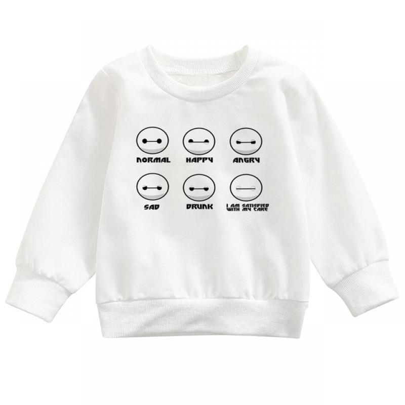 Cozy Simple Baymax Print Kids Boys Sweatshirt Disney Big Hero 6 Fashion Children Clothes Aesthetic Harajuku Hoodies Pullover