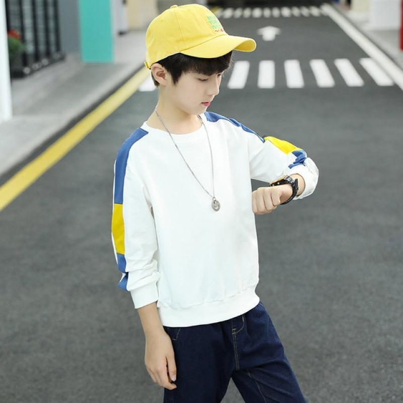 Spring Kids Boys Sweatshirt Cotton Teenage 3 Color Sport Tops Fall New Arrivals Long Sleeve Pullover T Shirt Children Casual Top