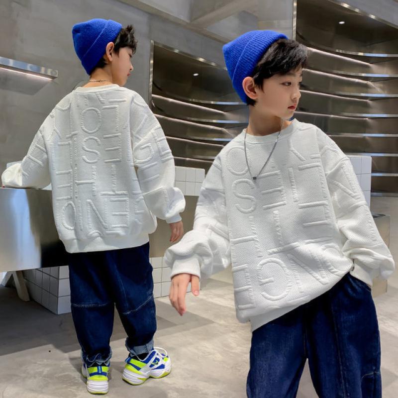 2022 Kids Clothes Boys Sweatshirts Teenage Spring Autumn Long Sleeve O-neck Cute Hoodies Designer Coat Boy Clothes 4yrs To 12yrs